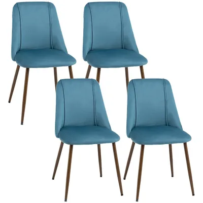Dining Chairs Set Of 4 With Velvet-touch Upholstery