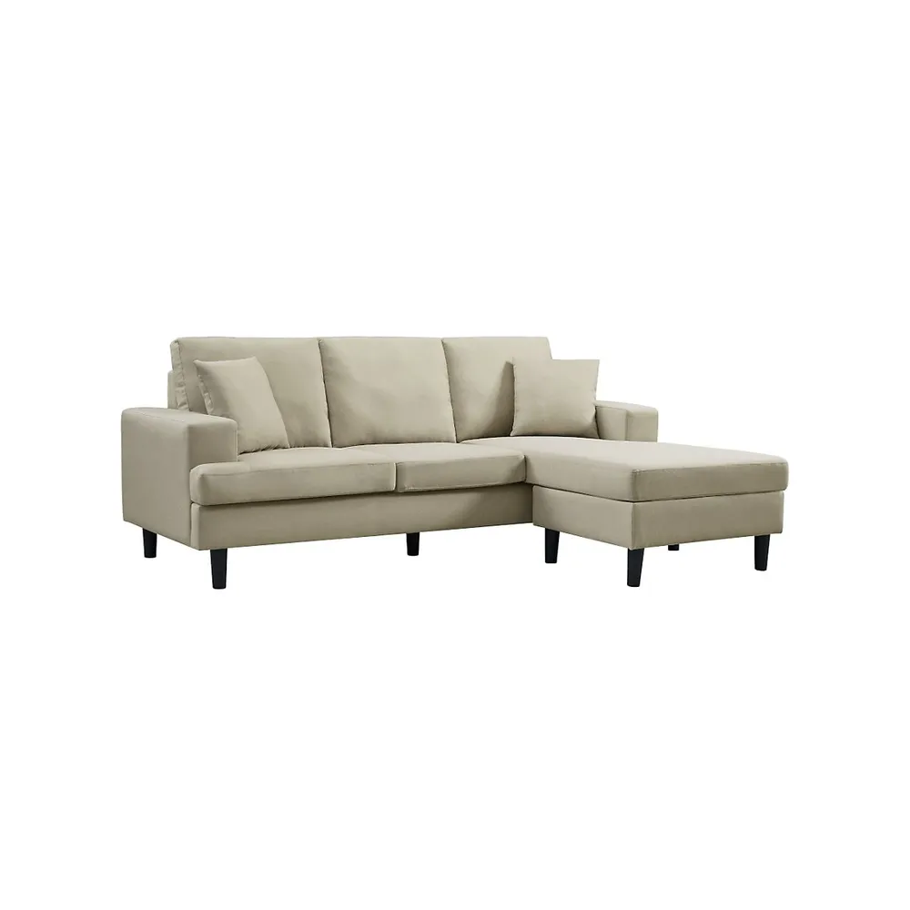 Sophia 84" Wide Sectional Sofa With Reversible Chaise