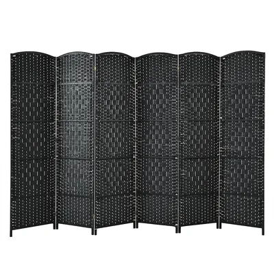 6-panel Room Divider 6ft Weave Fiber Folding Privacy Screen