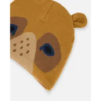 Knit Hat Bear Face
