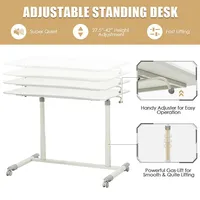 Costway Height Adjustable Computer Desk Sit To Stand Rolling Notebook Table Portable