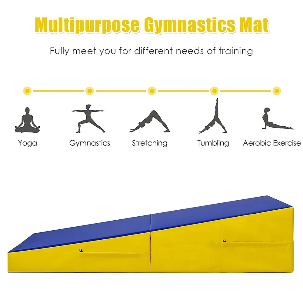 Costway Incline Gymnastics Mat Wedge Ramp Gym Fitness Skill Shape Tumbling  Mat W/handles : Target