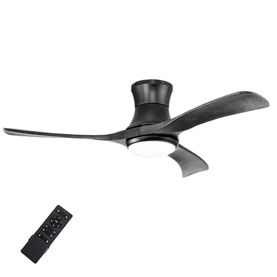 52 Inches Ceiling Fan With Led Light, Remote Control,6 Wind Speeds And 8h Timer