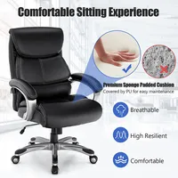 400lbs Big & Tall High Back Adjustable Swivel Leather Office Chair