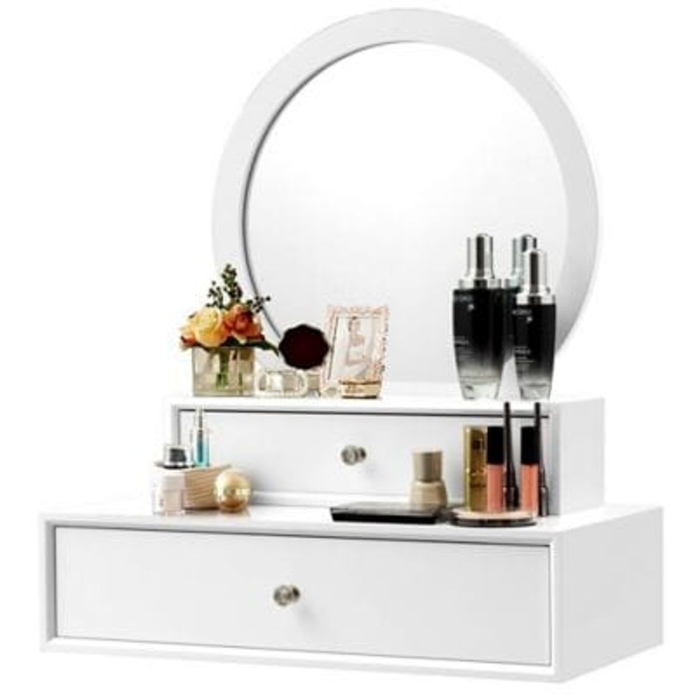 vanity mirror attached to wall