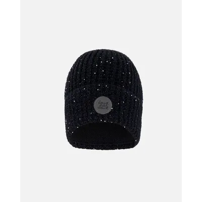Black Sequined Knitted Hat