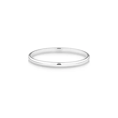 3.7mm Width Solid Round Baby Bangle In Sterling Silver