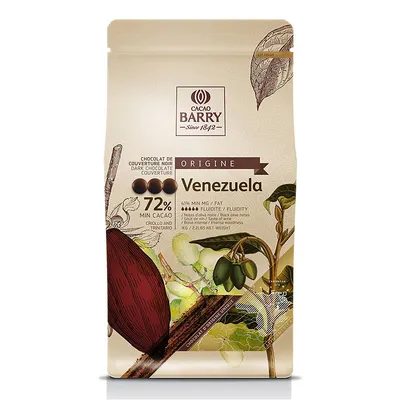 Venezuela Dark Chocolate Couverture Pistoles 72% - Origin Series, 1 Kg