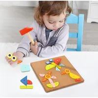 Wooden Tap Nailing Game - 82pcs Hammer And Nails Pounding Toy, Ages 4+