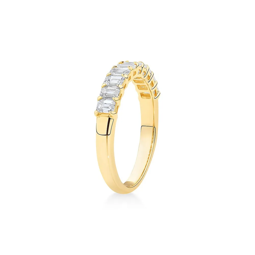 Wedding Ring With 0.80 Carat Tw Of Emerald Cut Diamonds In 14kt Yellow Gold