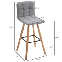 Modern Upholstered Bar Stools Set Of 2