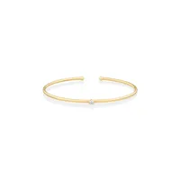 Diamond Accent Torque Bangle In 10kt Yellow Gold