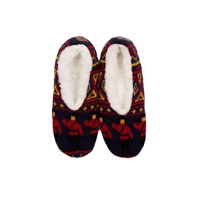 Ladies Sherpa Lined Knit Slippers