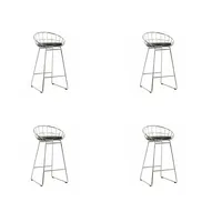 Kylie Counter Stool Silver - Set Of 4