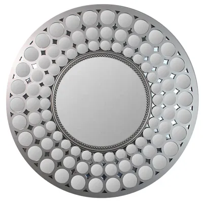 24.75" Silver Cascading Orbs Round Wall Mirror