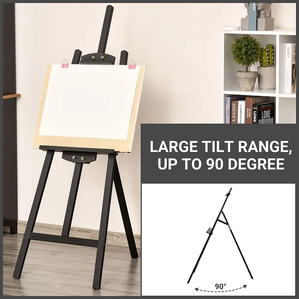 Adjustable Portable Wood Tabletop Easel H-Frame for Artist Painting Display  - Costway