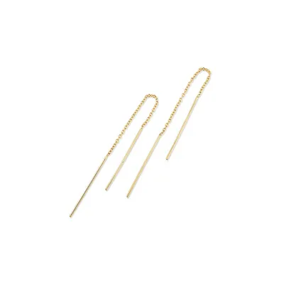 93mm Bar Threader Earrings In 10kt Yellow Gold