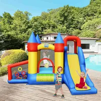 Inflatable Bounce House Slide Bouncer Kids Castle Jumper W/ Balls & 780w Blower