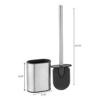 Rubber Toilet Brush With Stainless Steel Holder