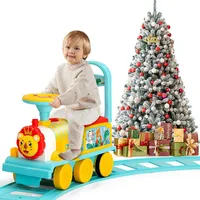 6v Electric Kids Ride On Train Motorized Toy W/ Track & 6 Wheels