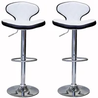 Mystique Contemporary Style Set Of 2 Adjustable Bar Stools