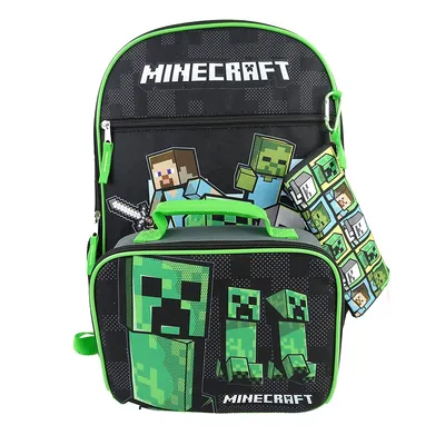 Minecraft Creepers Characters 4 Piece Backpack Set