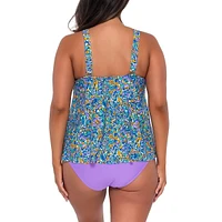 Women's Pansy Fields Sadie A-line Silhouette High Neck Swimwear Tankini Top