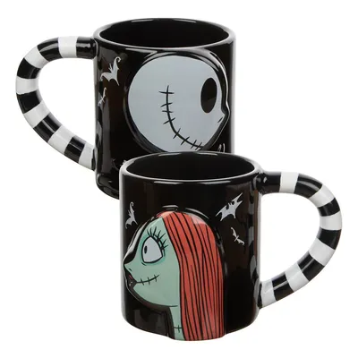 The Nightmare Before Christmas Jack Skellington & Sally 2-piece Ceramic Mug Set