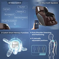 Full Body Zero Gravity Massage Chair W/sl Track Voice Control Heat Blackbrown