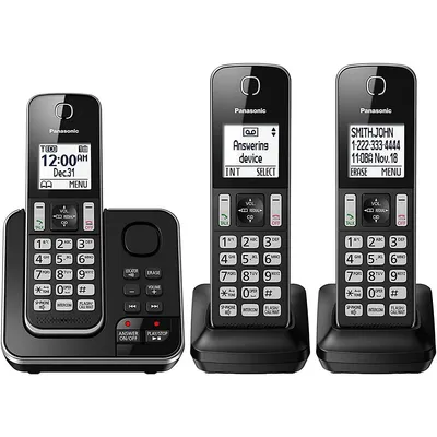Digital Cordless Answering System With 4 Handsets (kx-tgd394b)