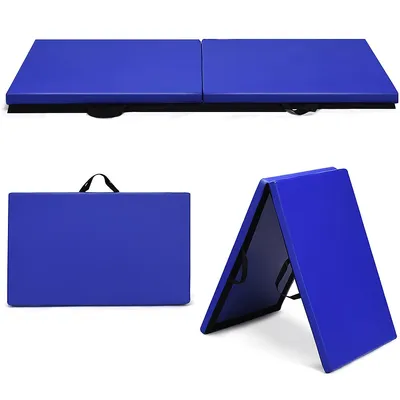6'x2' Yoga Mat Folding Exercise Aerobics Stretch Gymnastic W/handle
