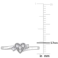 1/10 Ct Tw Diamond Heart Ring Sterling Silver