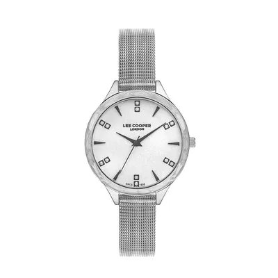 Ladies Lc07388.330 3 Hand Silver Watch With A Silver Mesh Band And A White Dial