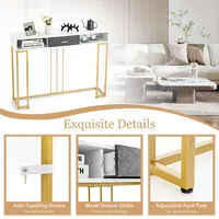Console Entryway Hallway Table Gold Narrow Long Sofa Table For Living Room