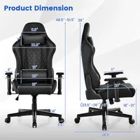 Gaming Chair With Rgb Led Lights Racing Game Chair With Meta Base & Class-4 Gas Lift