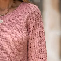Women's Blush Pink Textured Mini Sweater Dress