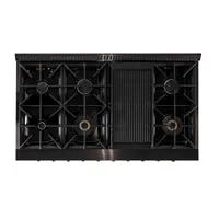 Kucht Gemstone 48 in. 6.7 Cu. ft. Dual Fuel Range Propane GAS with Sealed Burners & Griddle/Grill in Titanium Stainless Steel