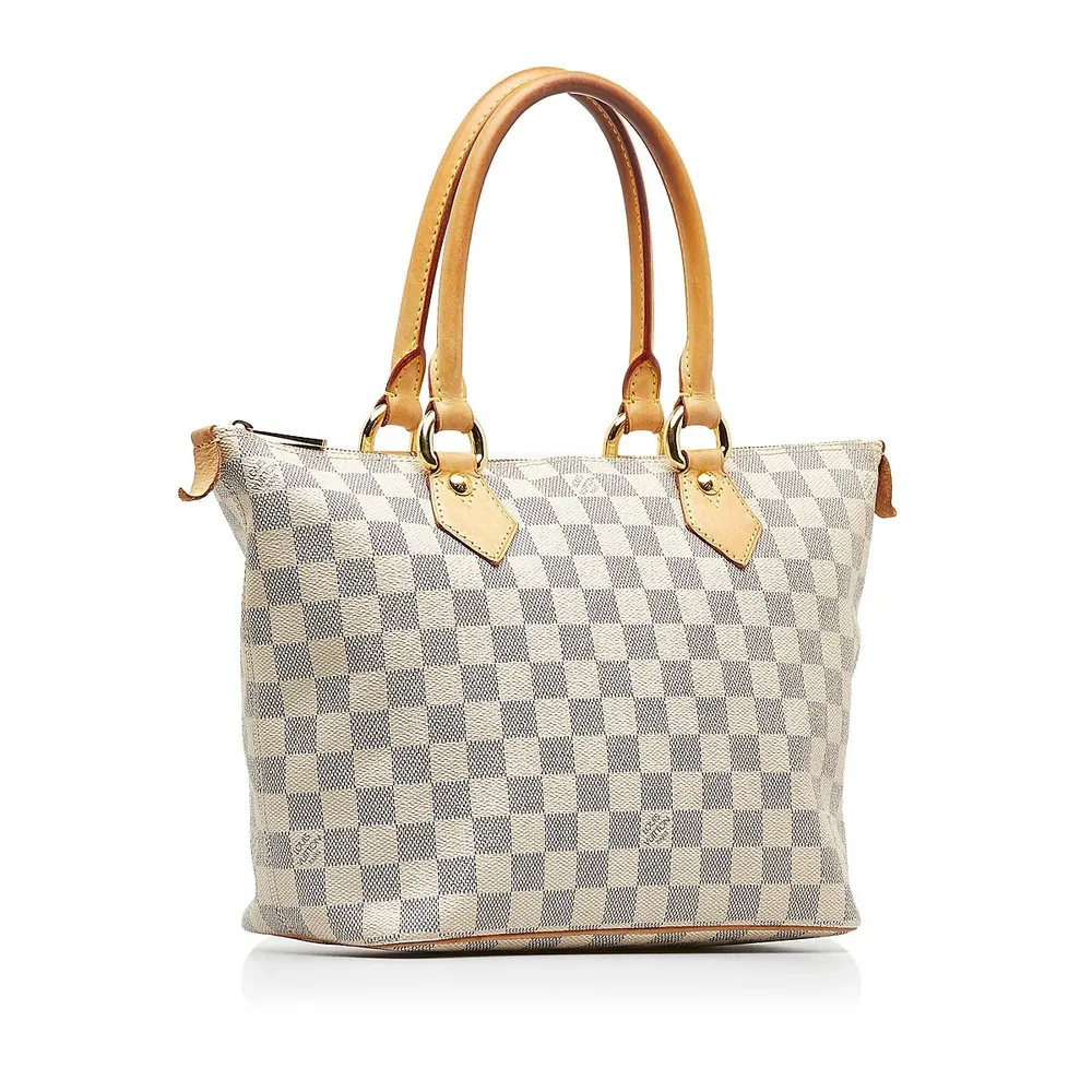 White Louis Vuitton Damier Azur Saleya PM Handbag