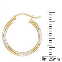 10kt White Gold Crystal Bead Hoop Earrings