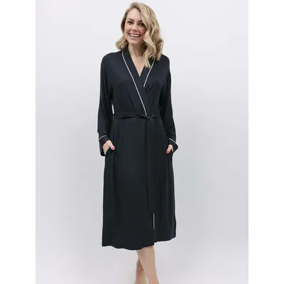 Charcoal Jersey Long Dressing Gown