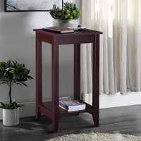 Wood Tall End Coffee Table Nightstand Sofa Side Table Console Storage Shelf