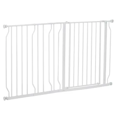 30"- 57" Extra Wide Dog Gate With Door For Stair Hallway