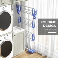Rolling Foldable Tier Clothes Drying Rack