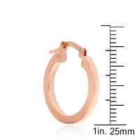 10kt 18mm Pink Gold Hoop Earrings