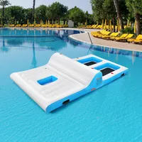 Giant 4 Person Inflatable Island Lake Floating Lounge Raft W/ 130w Electric Air Pump