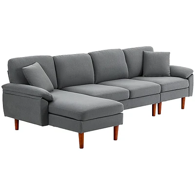 Convertible Sectional Sofa With Reversible Chaise Lounge