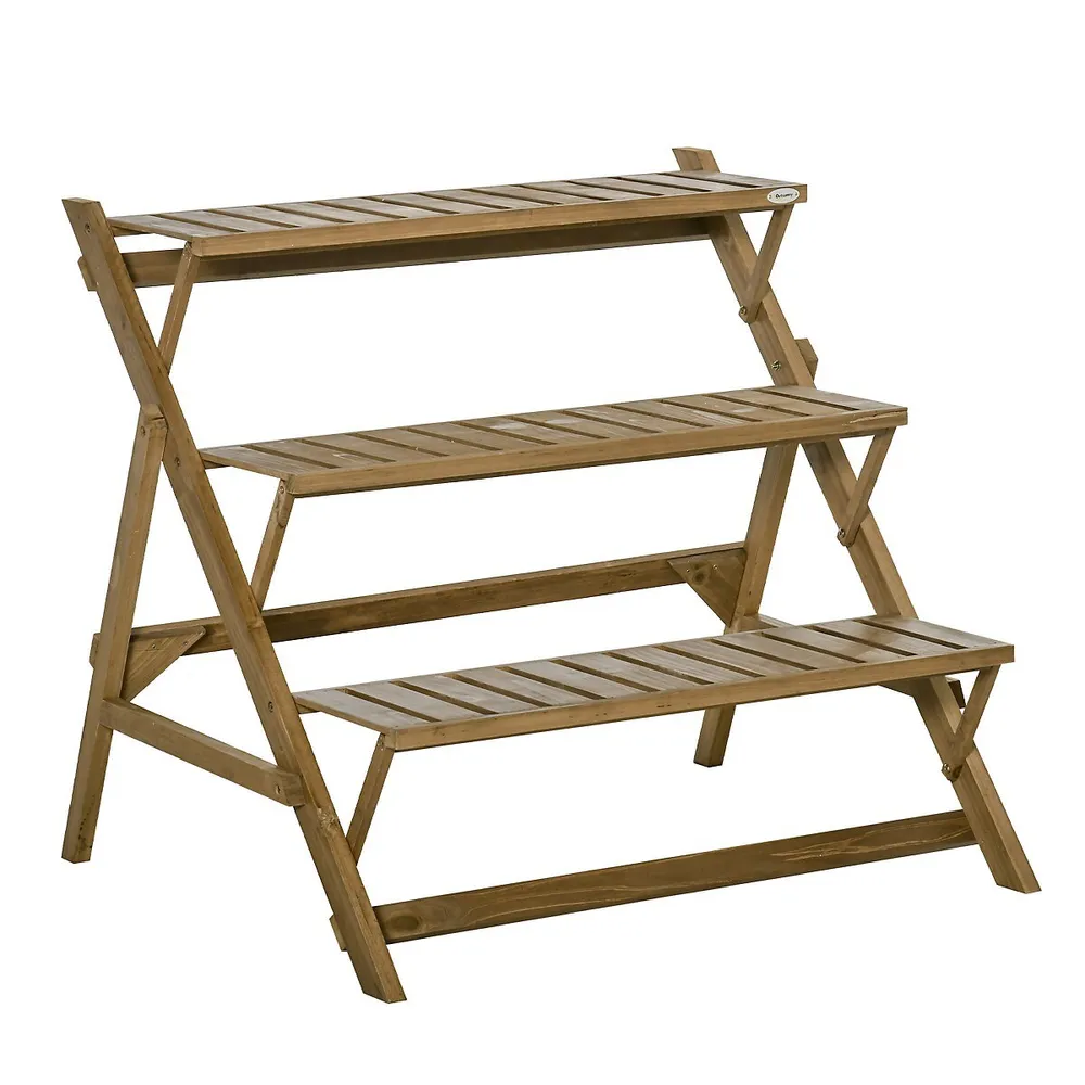 3-tier Ladder Plant Stand, Brown