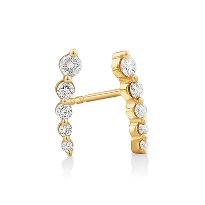 Ear Climbers With 0.25 Carat Tw Of Diamonds In 10kt Yellow Gold