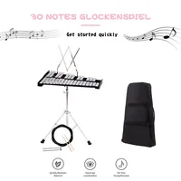 Percussion Glockenspiel Bell Kit 30 Notes W/ Practice Pad Mallets Sticks Stand