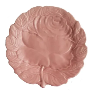 Dessert Plate Cabbage Rose Pink - Set Of 2